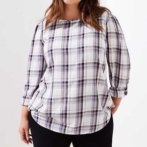 LOFT | Petite Plaid Blouse
